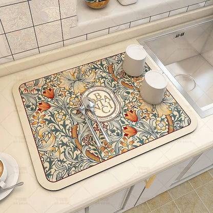 Kitchen Drying Mat Absorbent Dish & Coffee Counter Mat