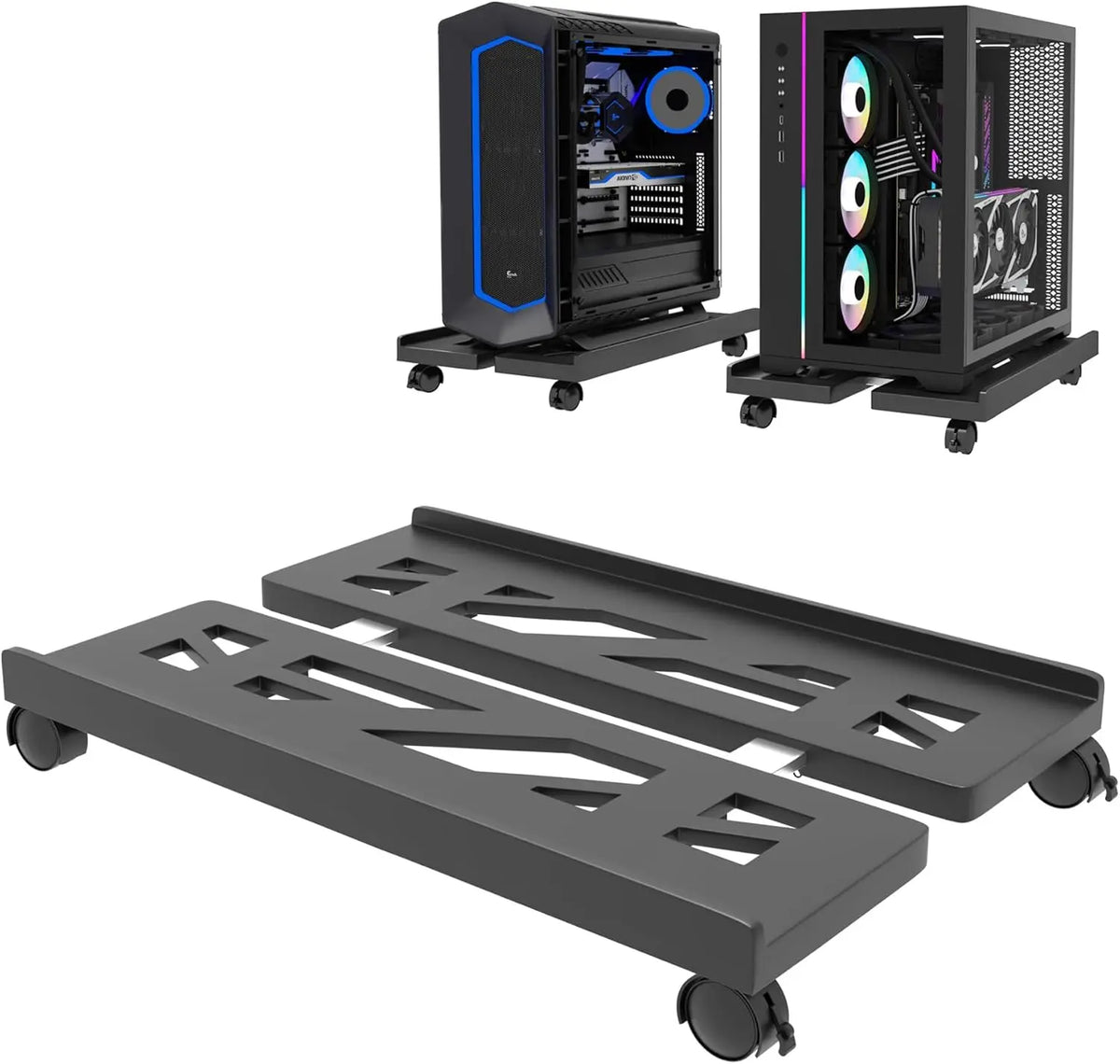Adjustable CPU Tower Stand with Wheels – Mobile Computer Holder