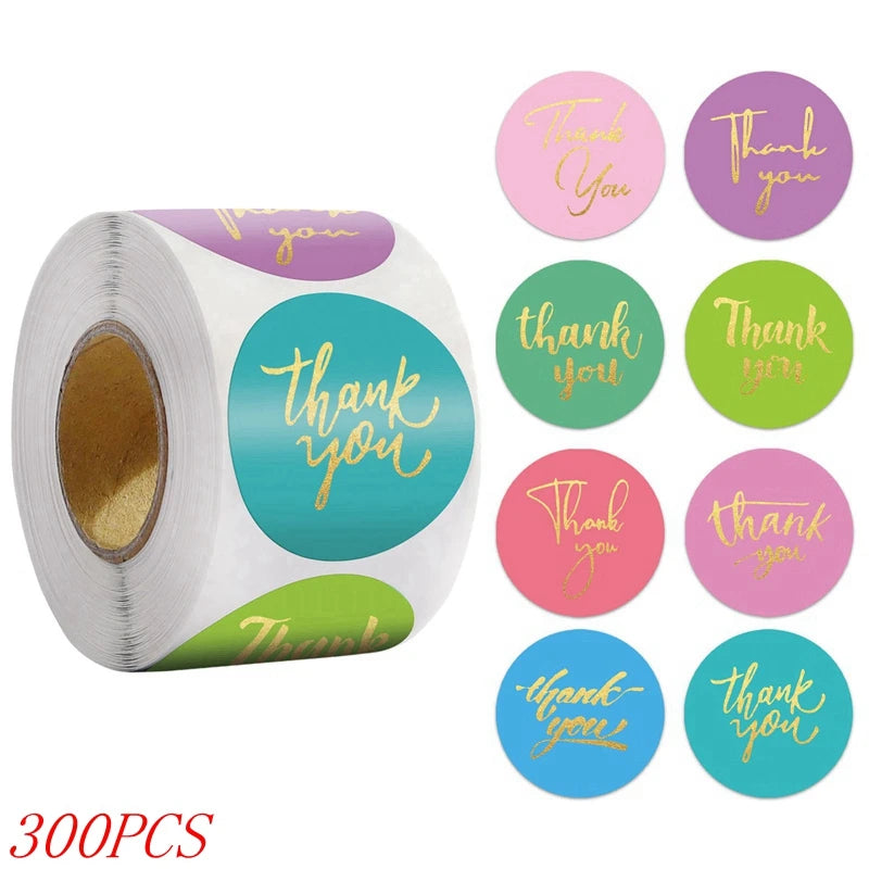 Thank You Stickers – 1 Inch Blue Envelope Sealing Labels