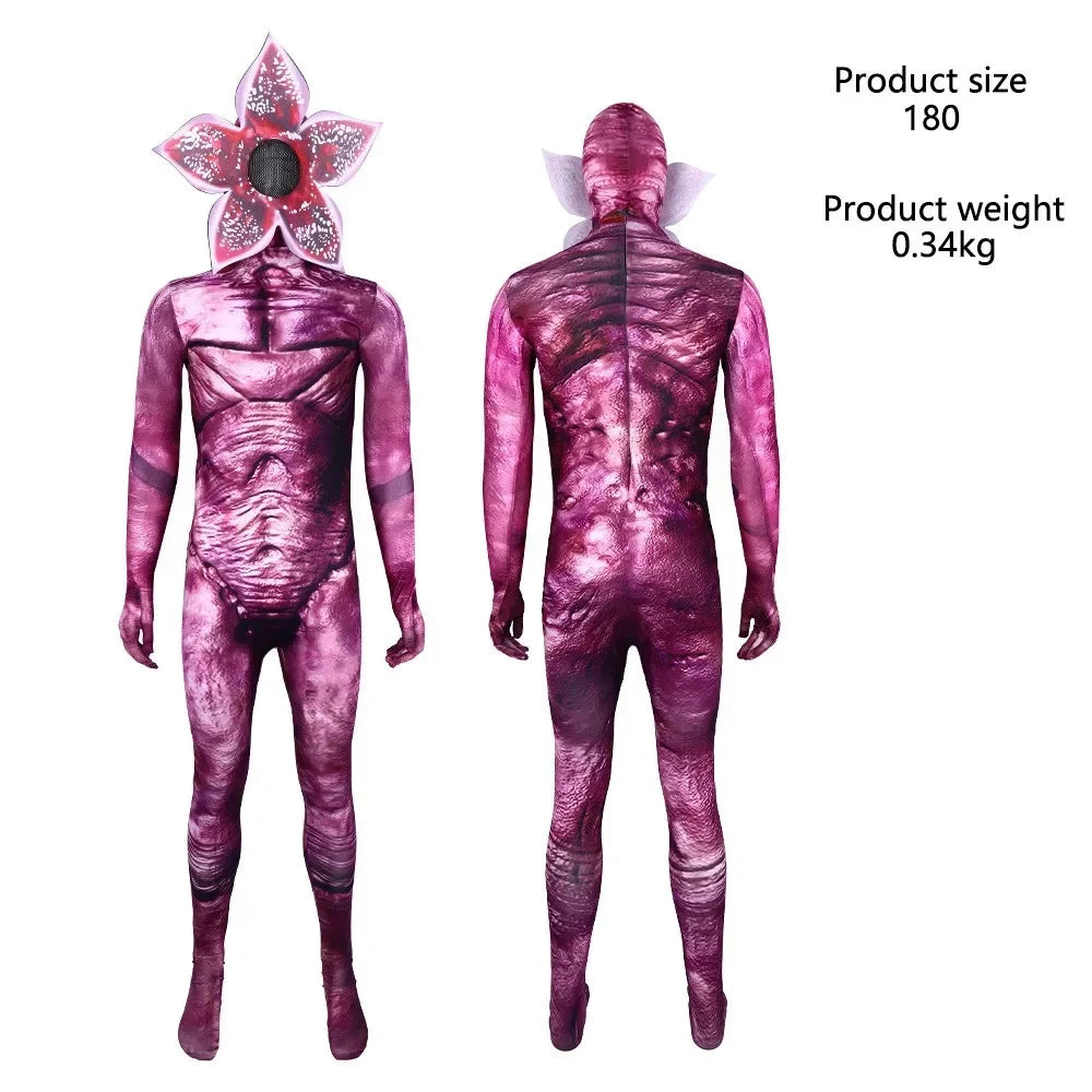 Cannibal Flower Jumpsuit Halloween Festival Horror Cosplay Bodysuit Costume for Children and Adults Bizarre Story Clothes