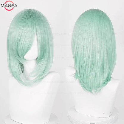 40cm Medium Basic Anime Cosplay Wig Bang Blond  Black White Red Pink Green Brown Gold Blue Heat Resistant Synthetic Hair Wigs