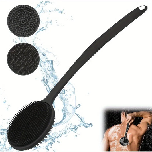 Silicone Back Scrubber Long Handle Shower Body Brush
