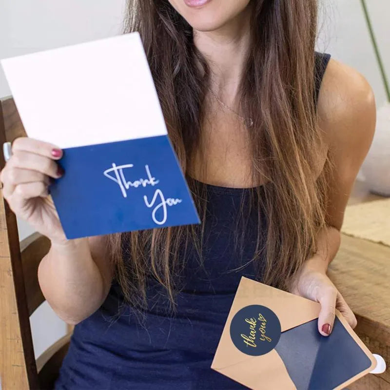 Thank You Stickers – 1 Inch Blue Envelope Sealing Labels