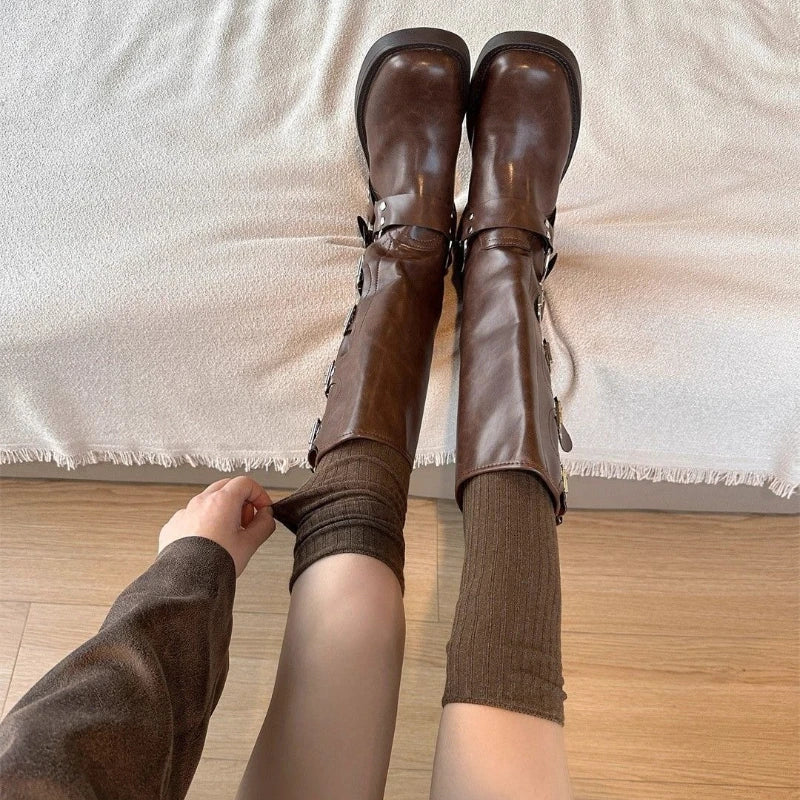 Striped Calf Socks – Women’s Cotton Polyester Fashion Socks