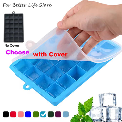 24-Hole Silicone Ice Cube Tray with Lid – Easy Kitchen Freezing Mold