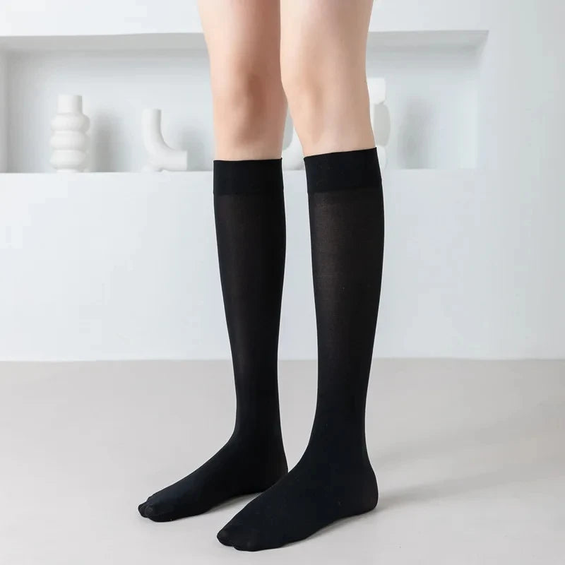 Knee High Socks for Women – Solid Color Long Socks