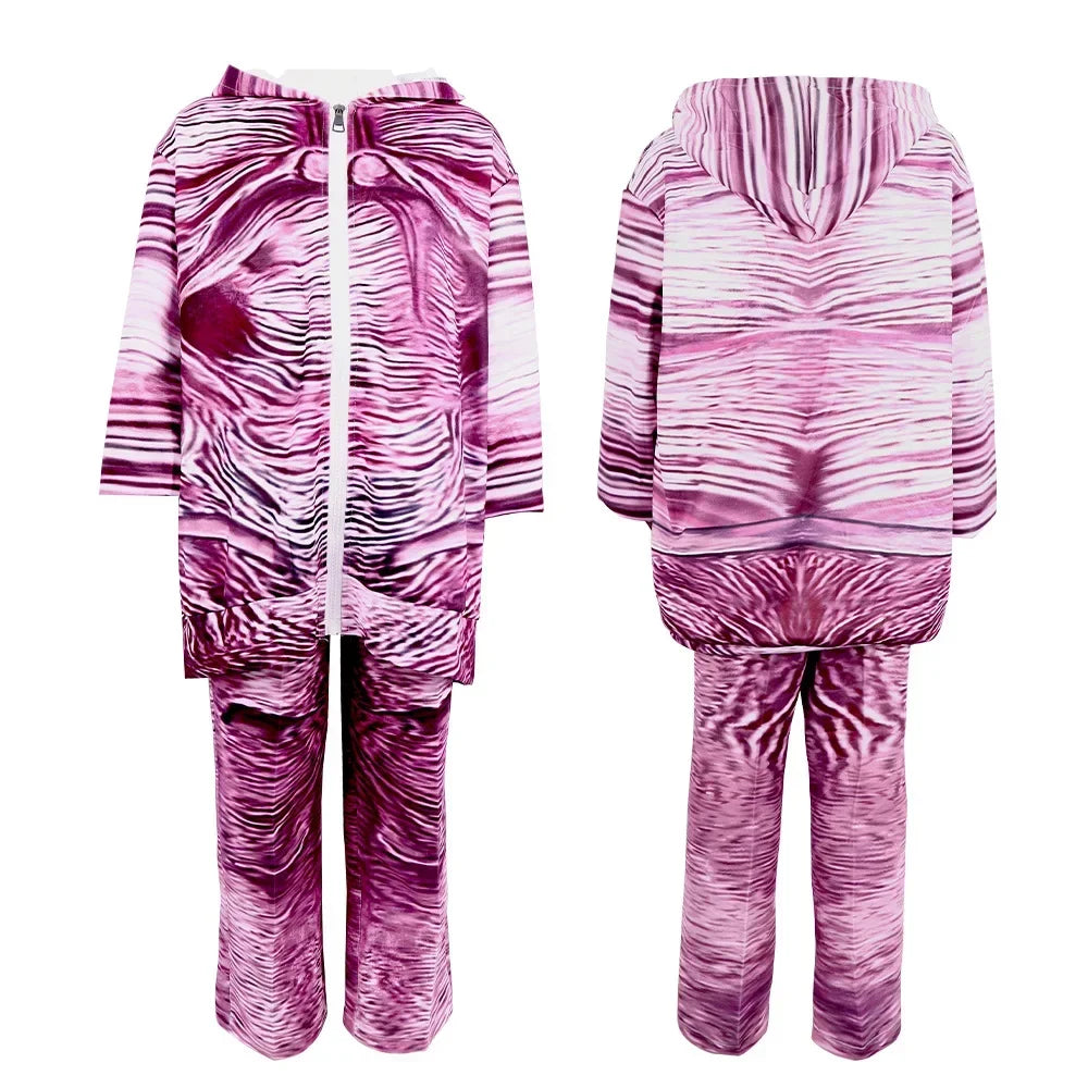 Cannibal Flower Jumpsuit Halloween Festival Horror Cosplay Bodysuit Costume for Children and Adults Bizarre Story Clothes