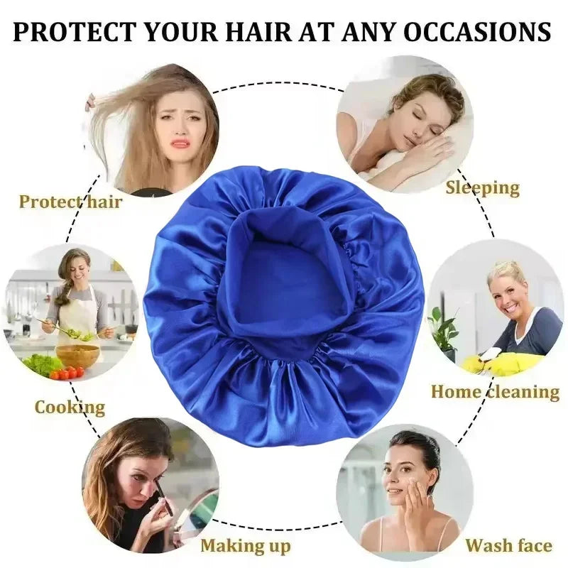 Satin Bonnet for Long Hair Large Silk Sleep Hair Wrap