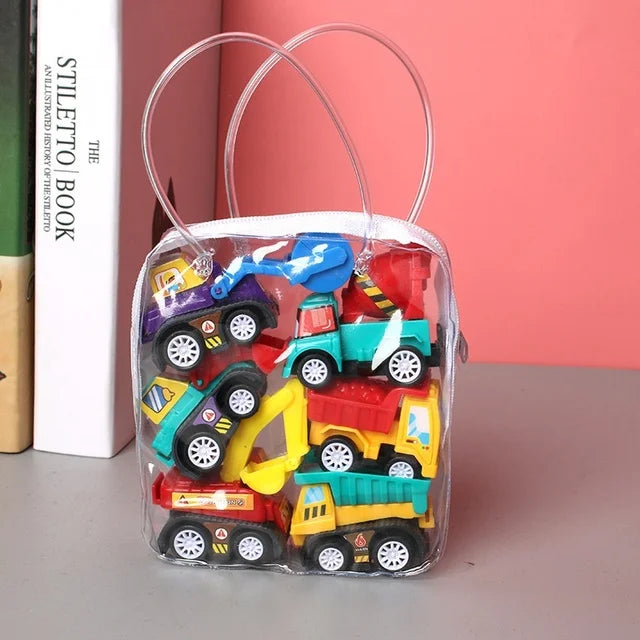 Mini Pull Back Cars Set – 6 Piece Diecast Toy Vehicles