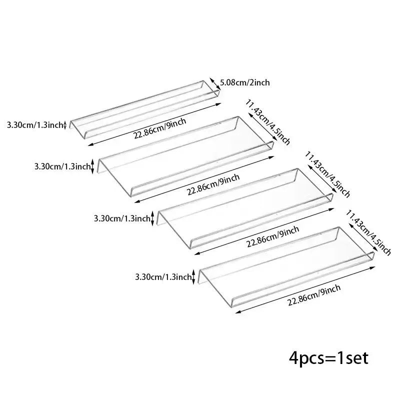 Spice Drawer Organizer 4-Tier Acrylic Rack Expandable Kitchen Storage