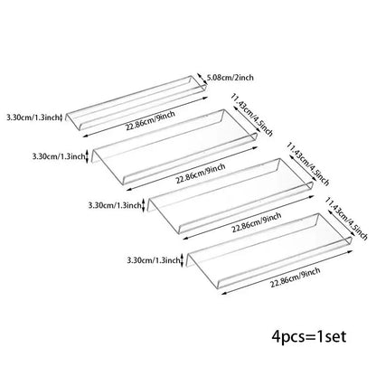 Spice Drawer Organizer 4-Tier Acrylic Rack Expandable Kitchen Storage
