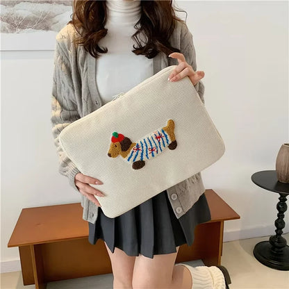 Cute Dogs Laptop Sleeve Polyester Case for 13–16 Inch Laptops