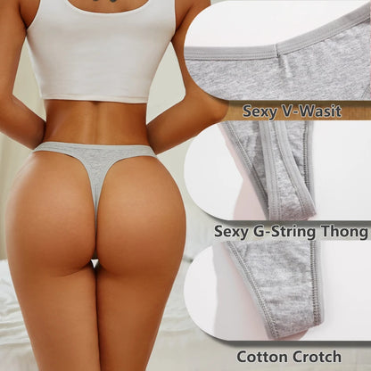 Women’s Cotton Thongs – Seamless Low Rise Underwear