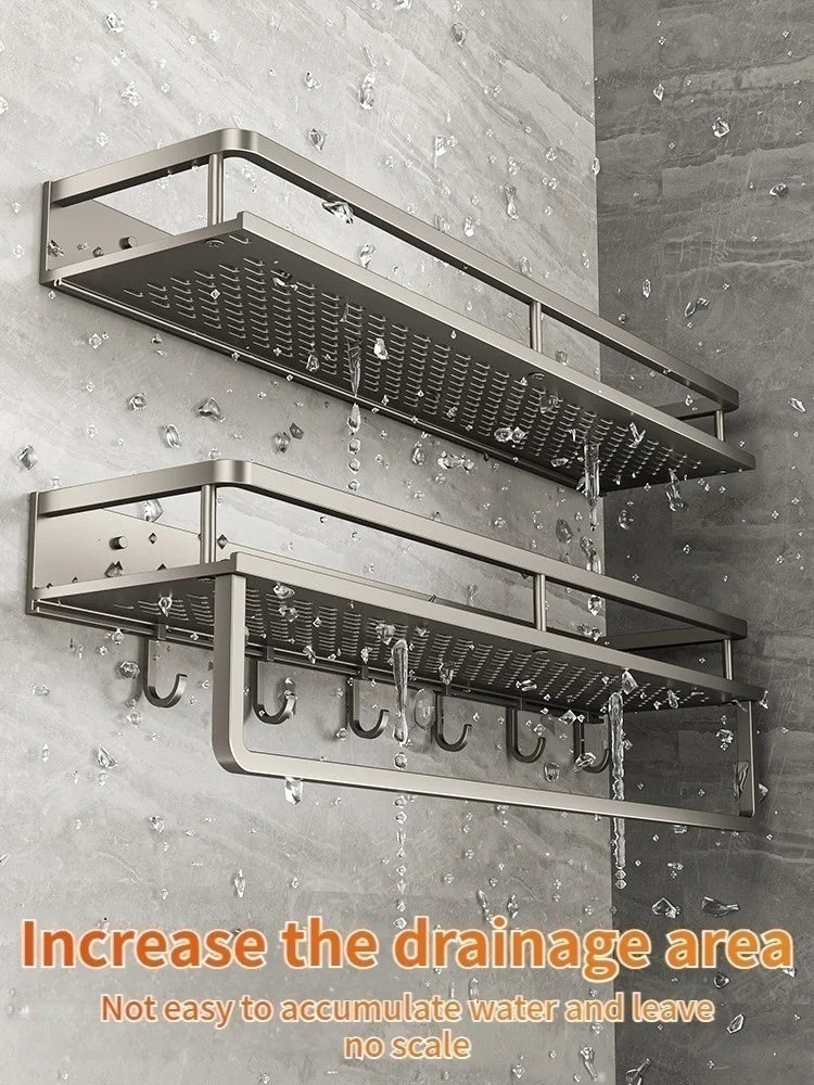Kitchen Wall Shelf | Aluminum Spice Organizer Rack