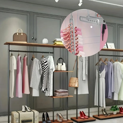 Foldable Clothes Hanger – 9-Hole Space-Saving Closet Organizer