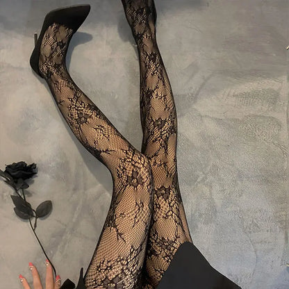 Women's Fishnet Tights – Floral Mesh Lace Pattern Hosiery