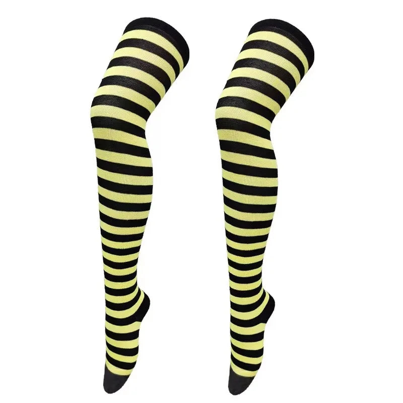 Over the Knee Stockings for Women – Striped Long Socks