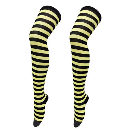 Over the Knee Stockings for Women – Striped Long Socks