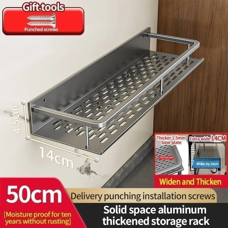 Kitchen Wall Shelf | Aluminum Spice Organizer Rack