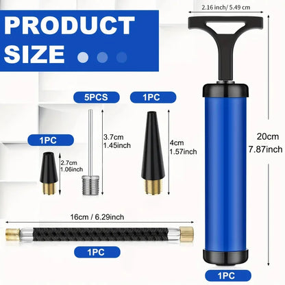 Portable Ball Pump – Sports Ball Inflator with Needle & Nozzle