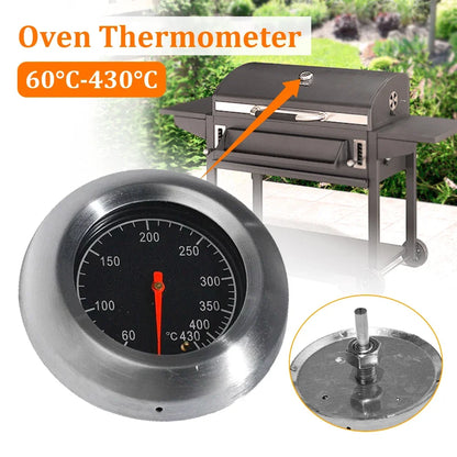 BBQ Smoker Thermometer 60–430°F Stainless Steel Temperature Gauge