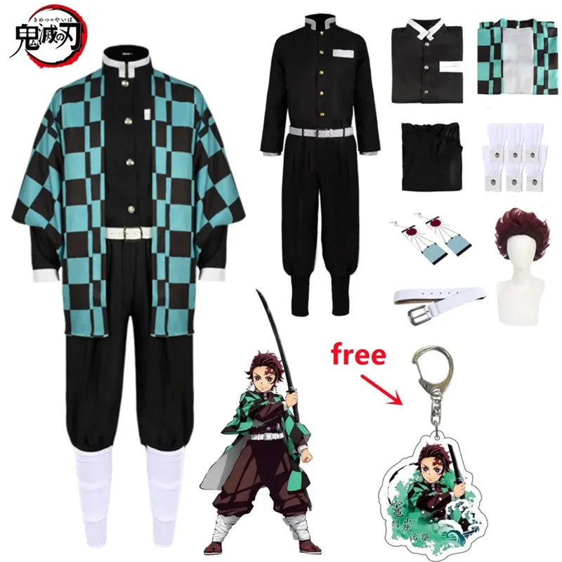 Anime Kamado Tanjirou Cosplay Costume Halloween Cosplay Cartoon Costume For Adult Gifts