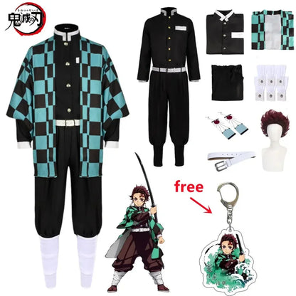 Anime Kamado Tanjirou Cosplay Costume Halloween Cosplay Cartoon Costume For Adult Gifts