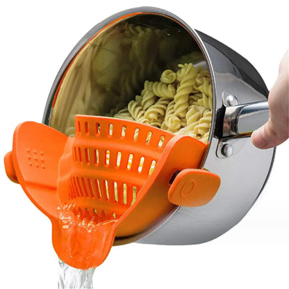 Clip On Pot Strainer Adjustable Stainless Steel Kitchen Tool