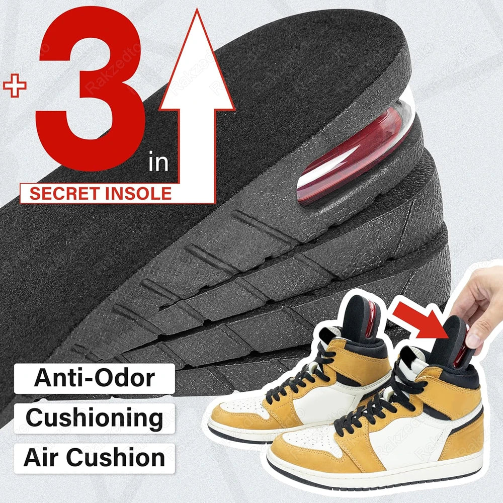 Height Increase Insoles – 3–5cm Invisible Heel Lift Inserts
