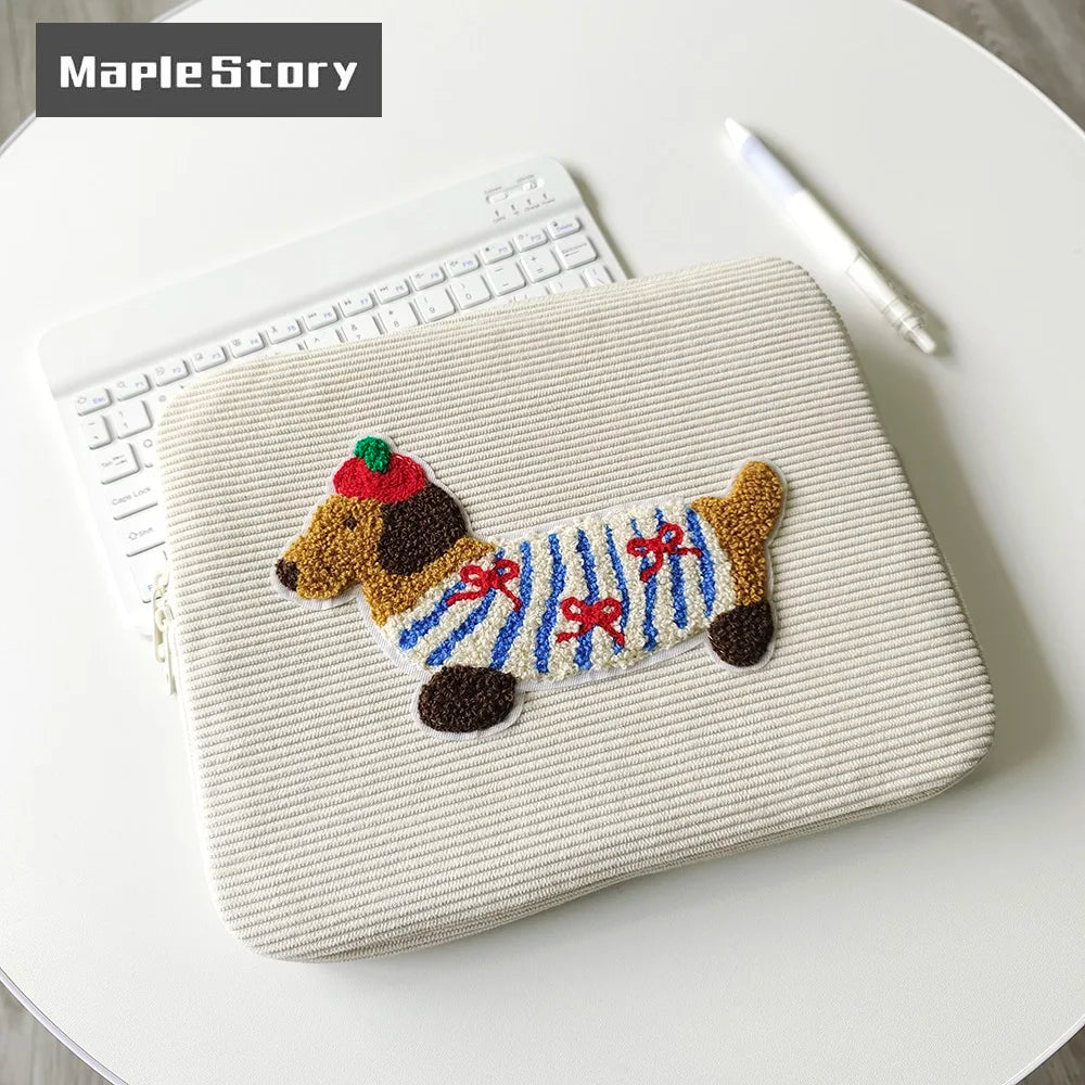 Cute Dogs Laptop Sleeve Polyester Case for 13–16 Inch Laptops