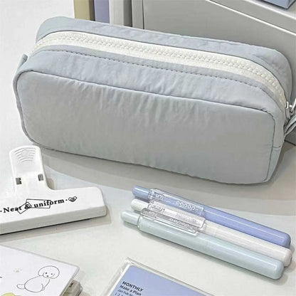 Large Pencil Case Zipper Pen Bag Portable Stationery Pouch for School