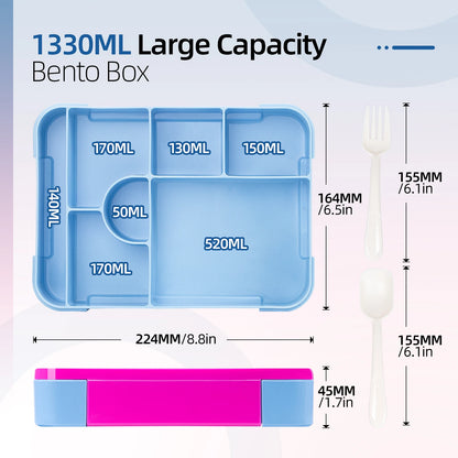 Kids Lunch Box, Divided Bento Box, Leakproof Microwave Food Container