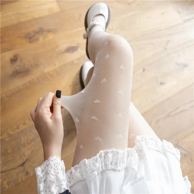 Thigh High Stockings for Women – Lace Black White Socks