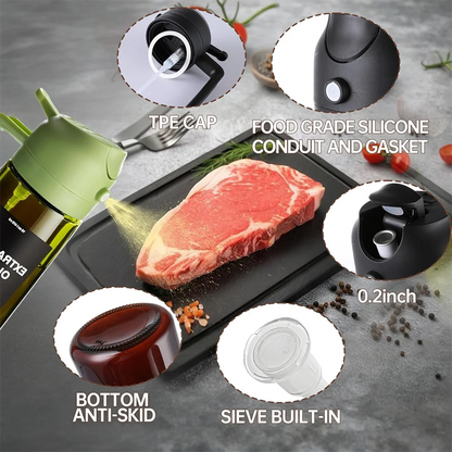 Oil Sprayer 470ml 2-in-1 Glass Olive Oil Dispenser Bottle