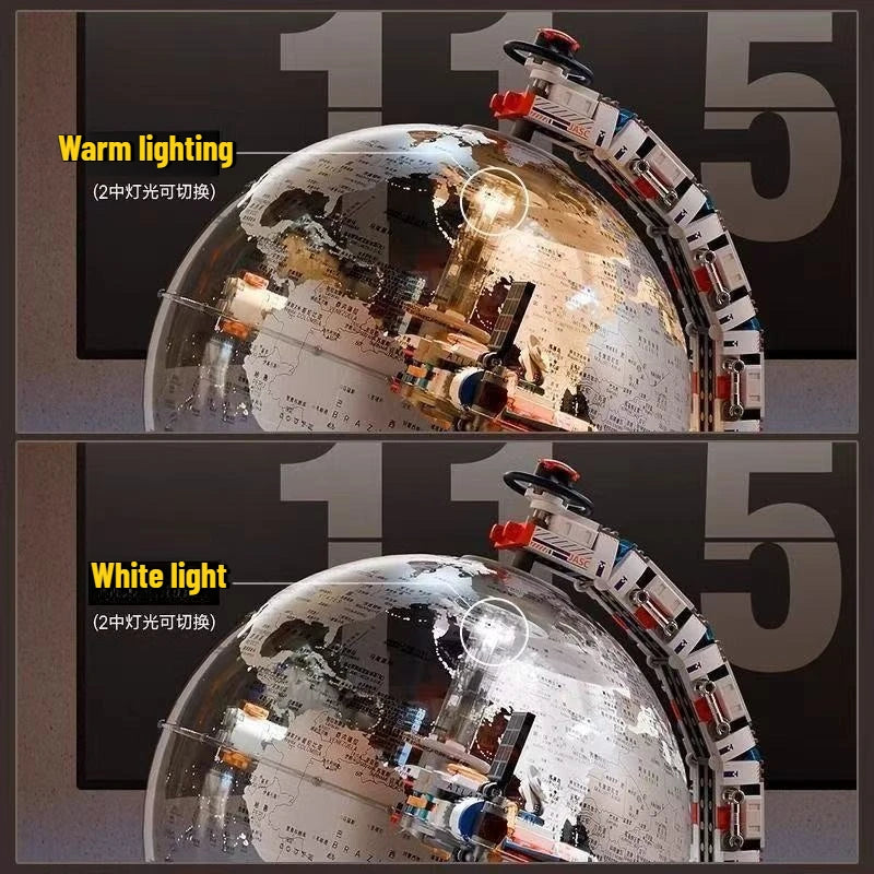 Space Station Building Blocks Set with Transparent Globe