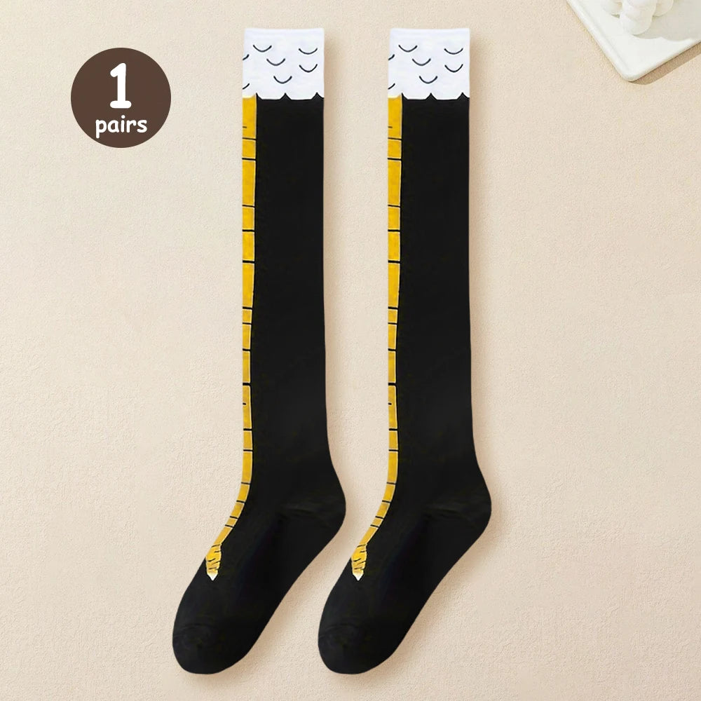 Women’s Knee High Socks – Cartoon Chicken Claw Casual Sports Socks