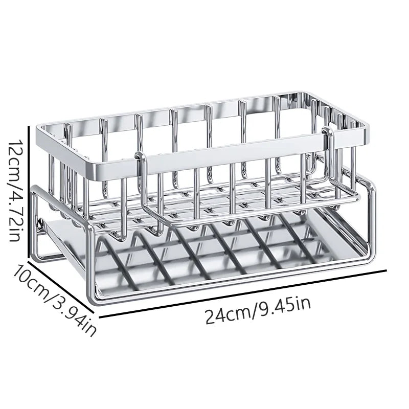 Kitchen Sink Organizer – Stainless Steel Sponge Storage Rack