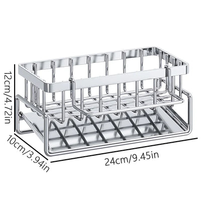 Kitchen Sink Organizer – Stainless Steel Sponge Storage Rack
