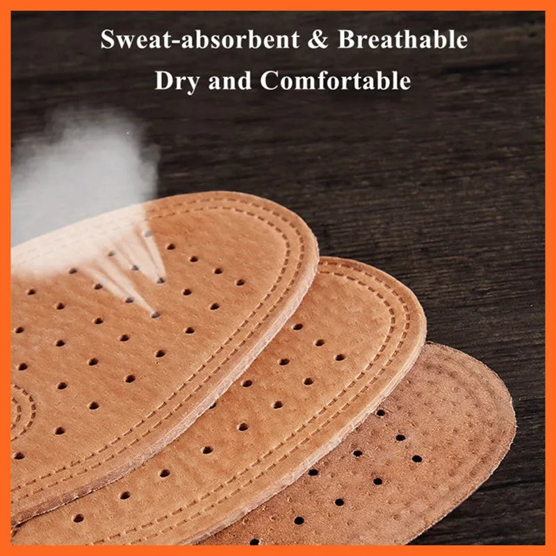 Leather Insoles Cowhide Breathable Deodorizing Shoe Inserts