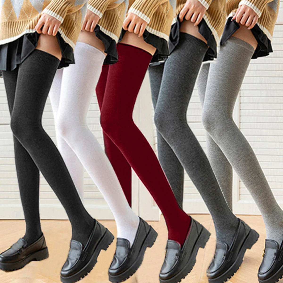 Over Knee Stockings – Women’s Thigh High Knit Long Socks