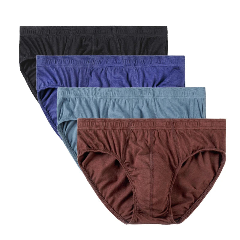 Men’s Cotton Underwear 4 Pack – Breathable Plus Size Briefs