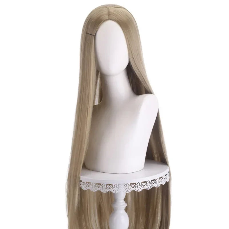 40Inch Long Straight Cosplay Wig Centre Parting Central Split Blond Pink Rose Red Purple Heat Resistant Synthetic Hair Wigs