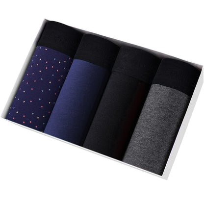 Men’s Cotton Boxer Shorts – Soft 4-Piece Underwear Set