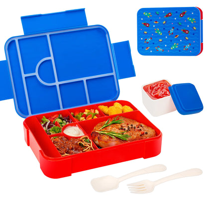 Kids Lunch Box, Divided Bento Box, Leakproof Microwave Food Container