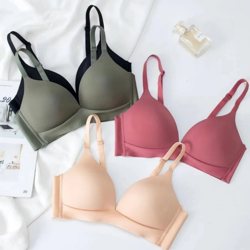 Seamless Bra for Women – Wireless Push Up Deep V Design