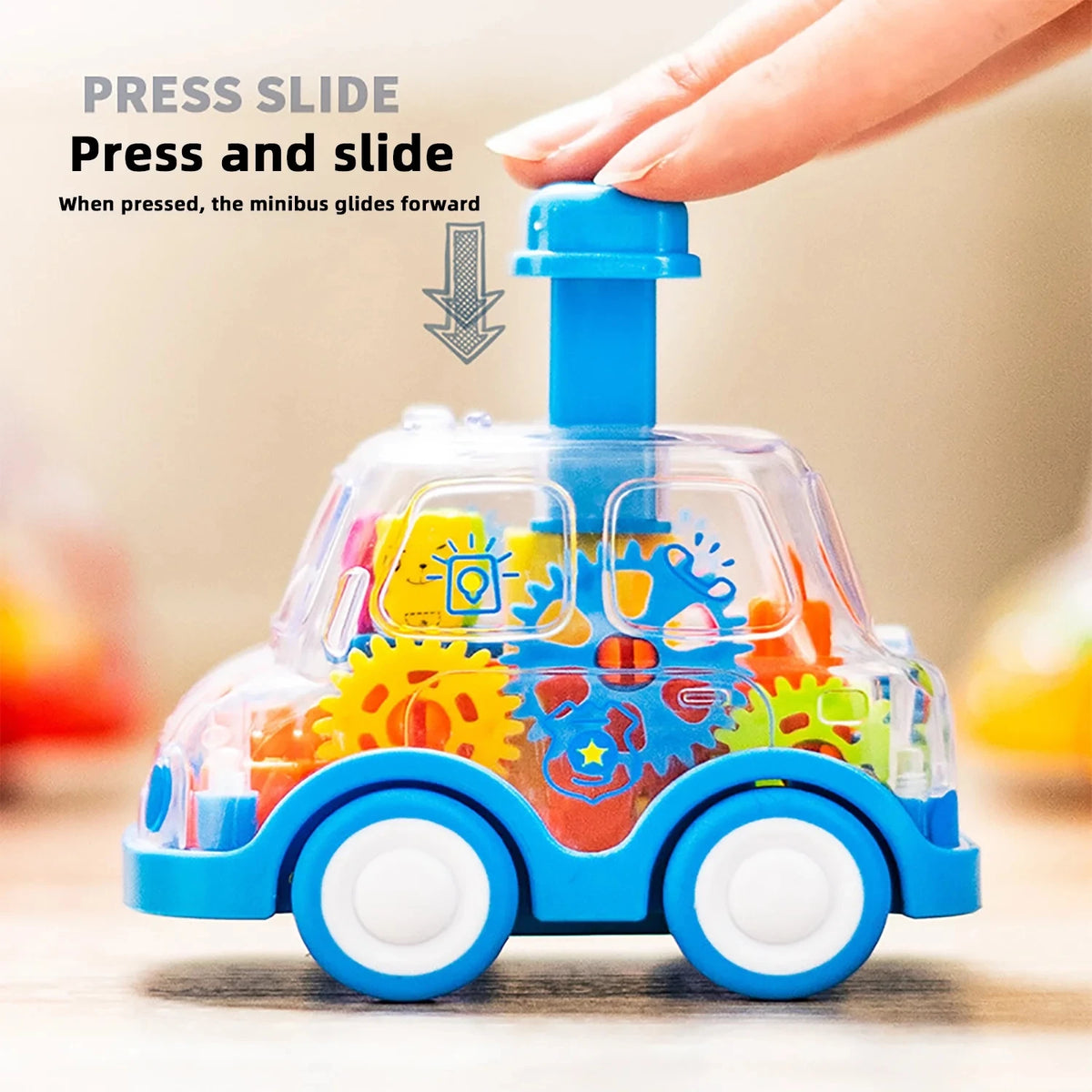 Gear Car Toy – Transparent Inertia Pull Back Car for Kids