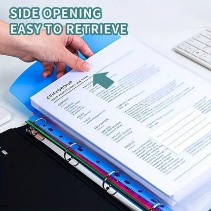 A4 File Folder – Plastic Envelope Pockets with Adhesive Snaps & Holes
