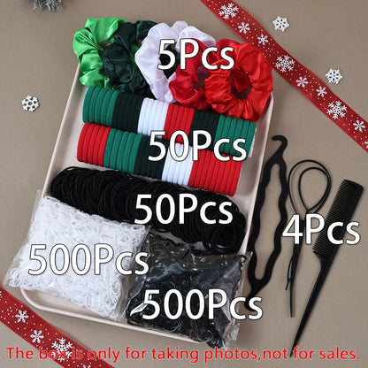 Women’s Hair Accessories Set – Elastic Hair Ties & Scrunchies