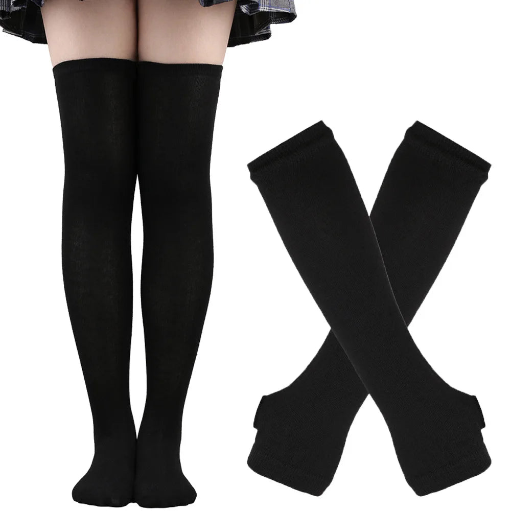 Over Knee Socks – Women’s Striped Thigh High Cotton Blend Socks