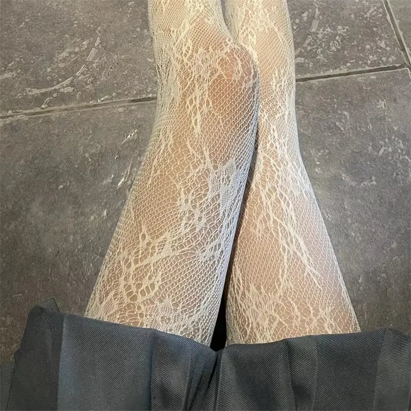Women's Fishnet Tights – Floral Mesh Lace Pattern Hosiery